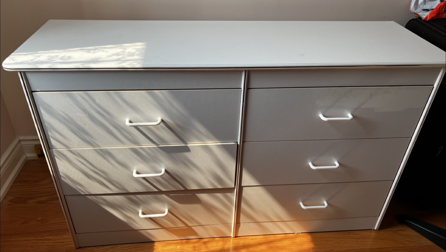White Dresser with 6 Drawers