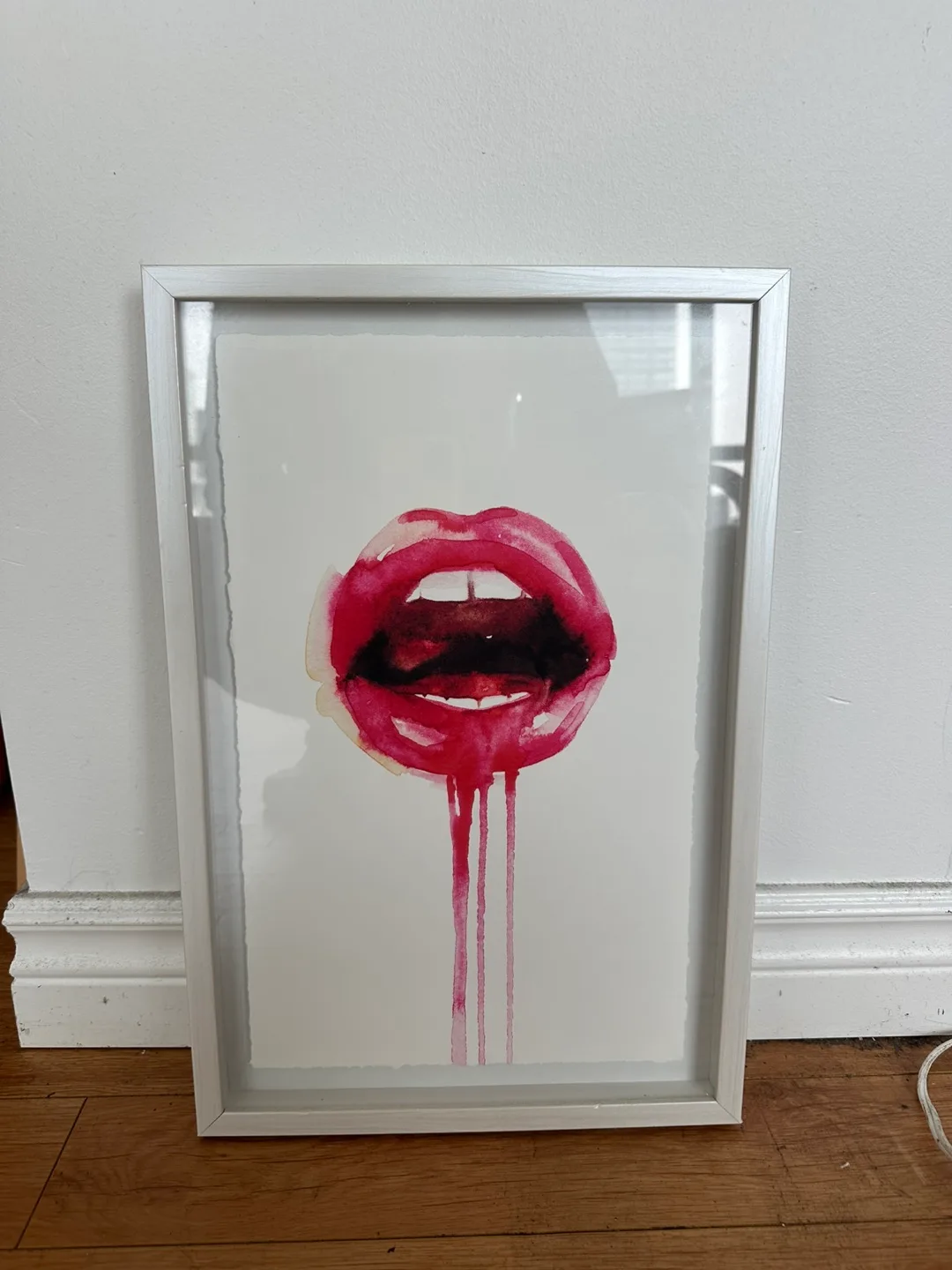 Framed Watercolour Lips Print thumbnail