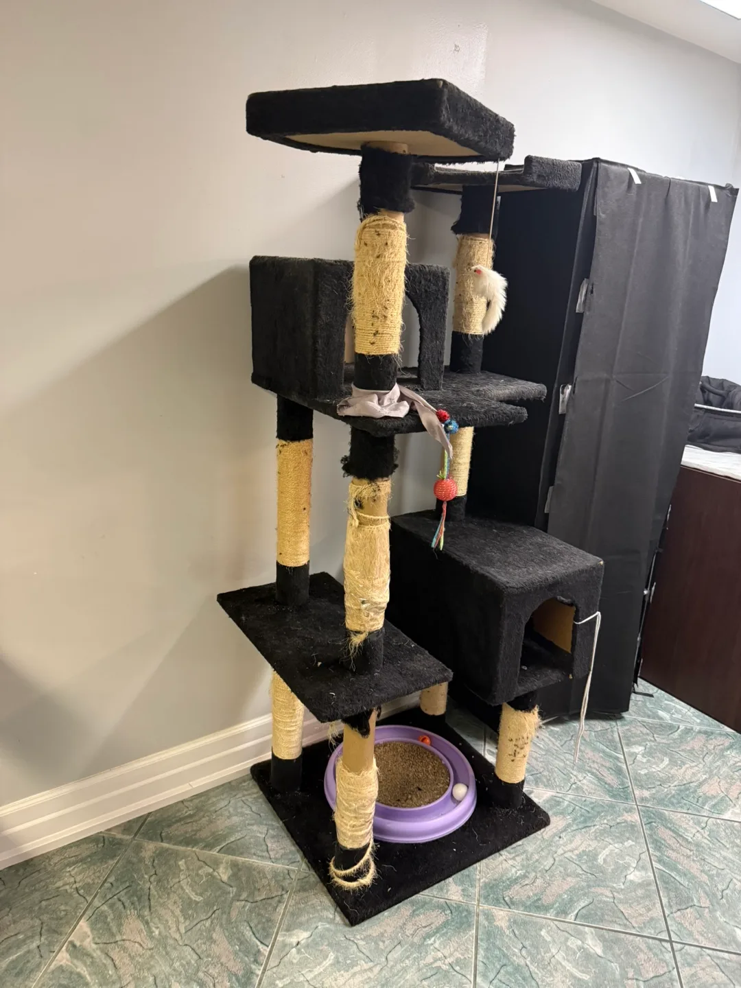 Black Cat Tree with Scratching Posts thumbnail