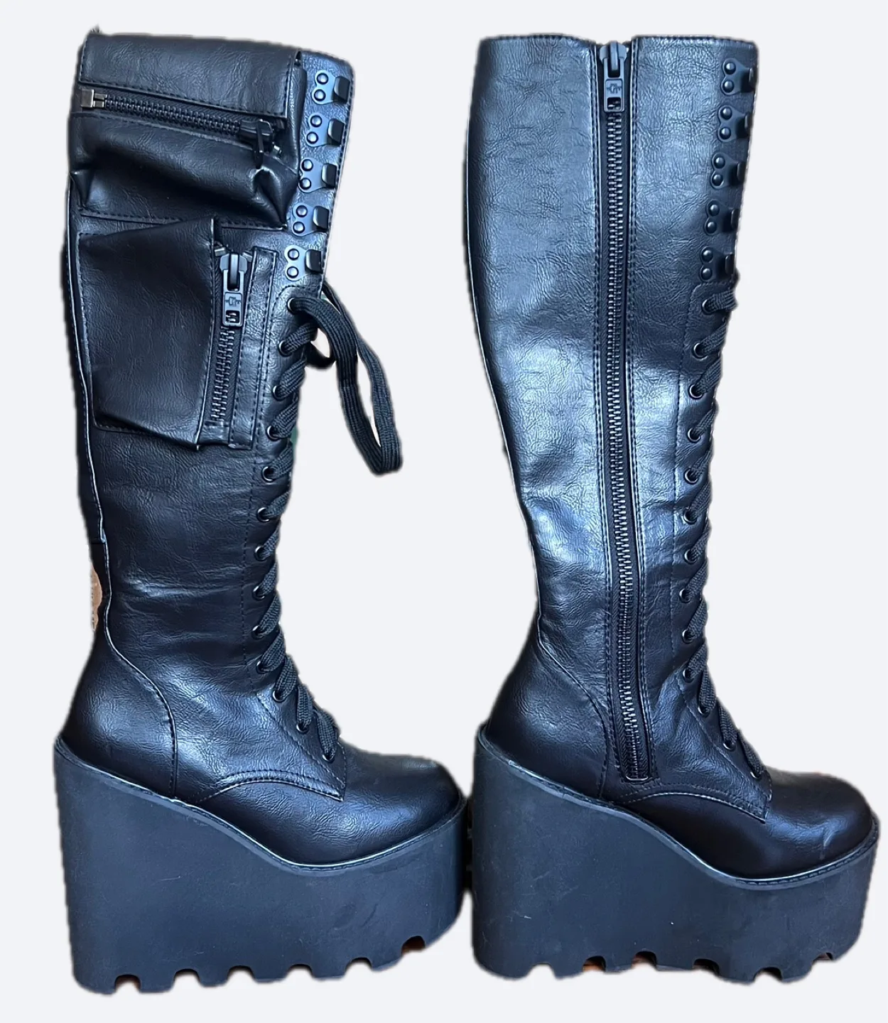 CURRENT MOOD OBSIDIAN POCKET PLATFORM BOOTS thumbnail