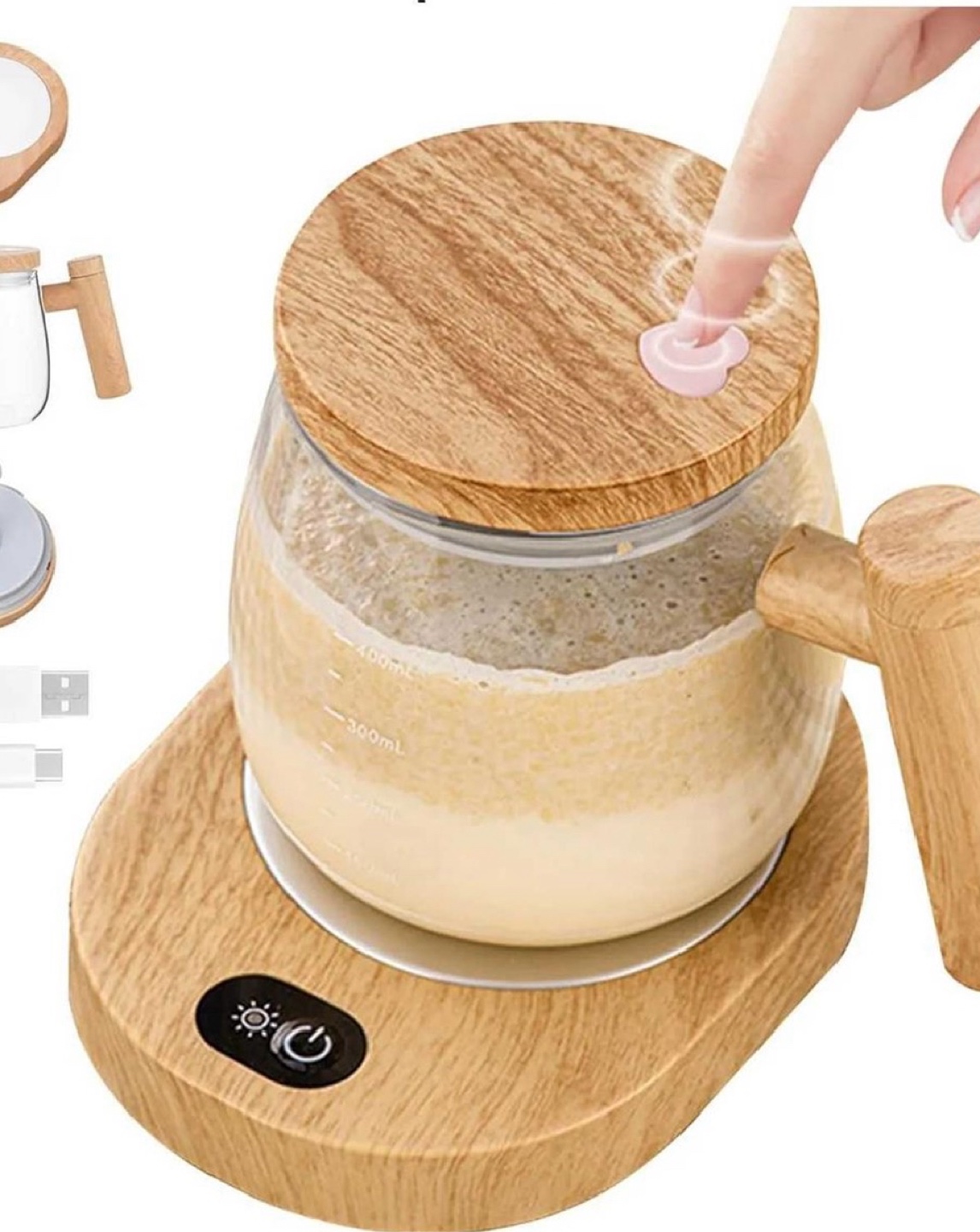 Electric Mixing Cup with Warmer - Golden Colour