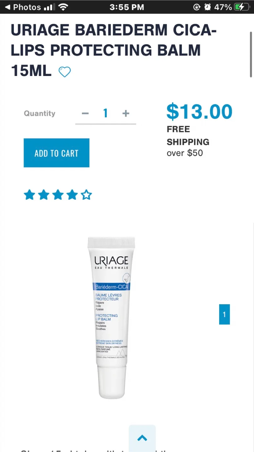 Uriage Bariéderm CICA Lips Balm 15ml image indicator(2)