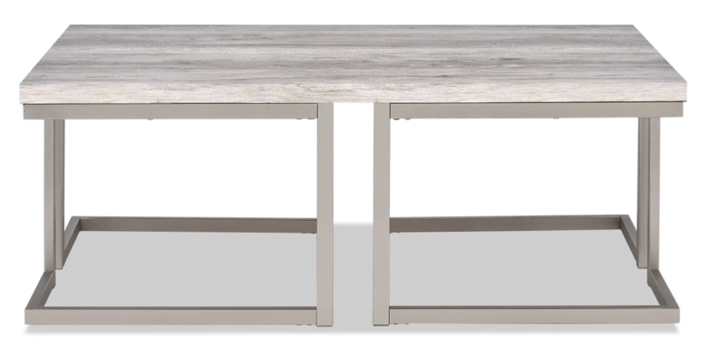 Brand New Coffee Table - Grey Wood & Metal Frame