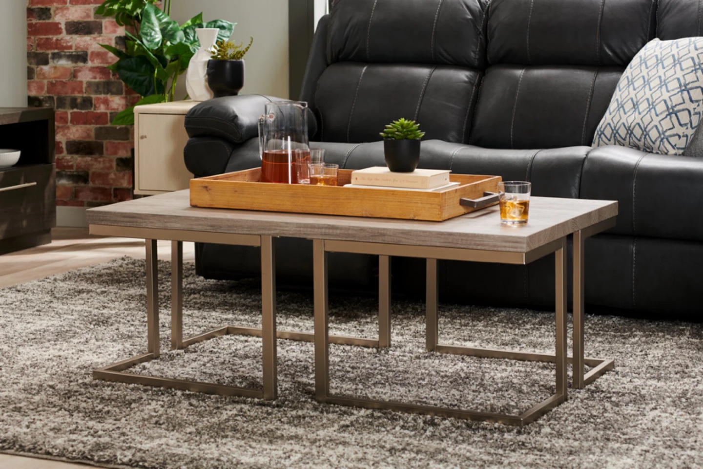 Brand New Coffee Table - Grey Wood & Metal Frame - photo 3