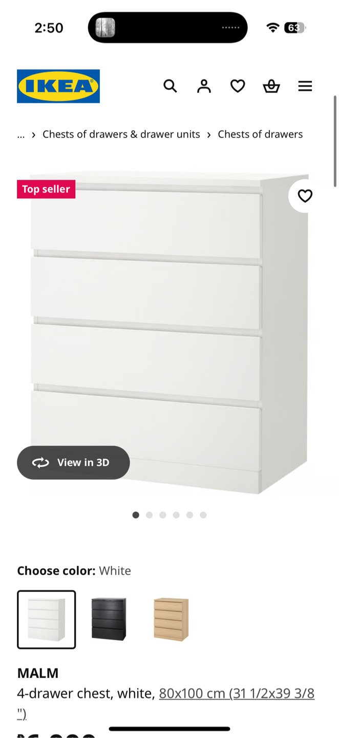 IKEA Malm 4-Drawer Chest - White - photo 4