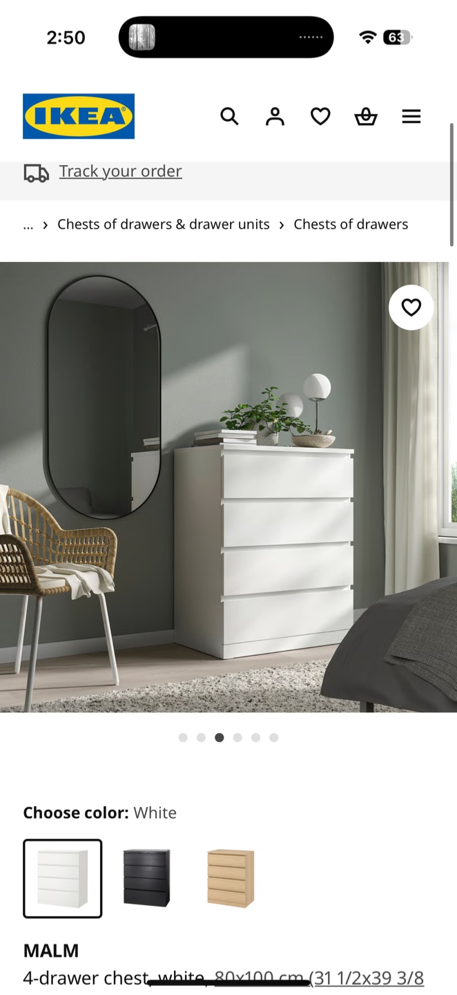 IKEA Malm 4-Drawer Chest - White - photo 5