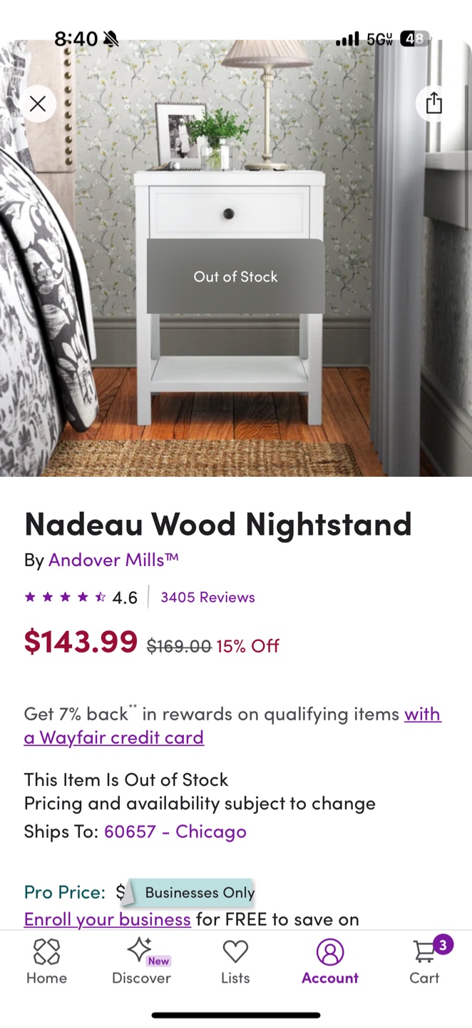 White Wood Farmhouse Nightstand - photo 3