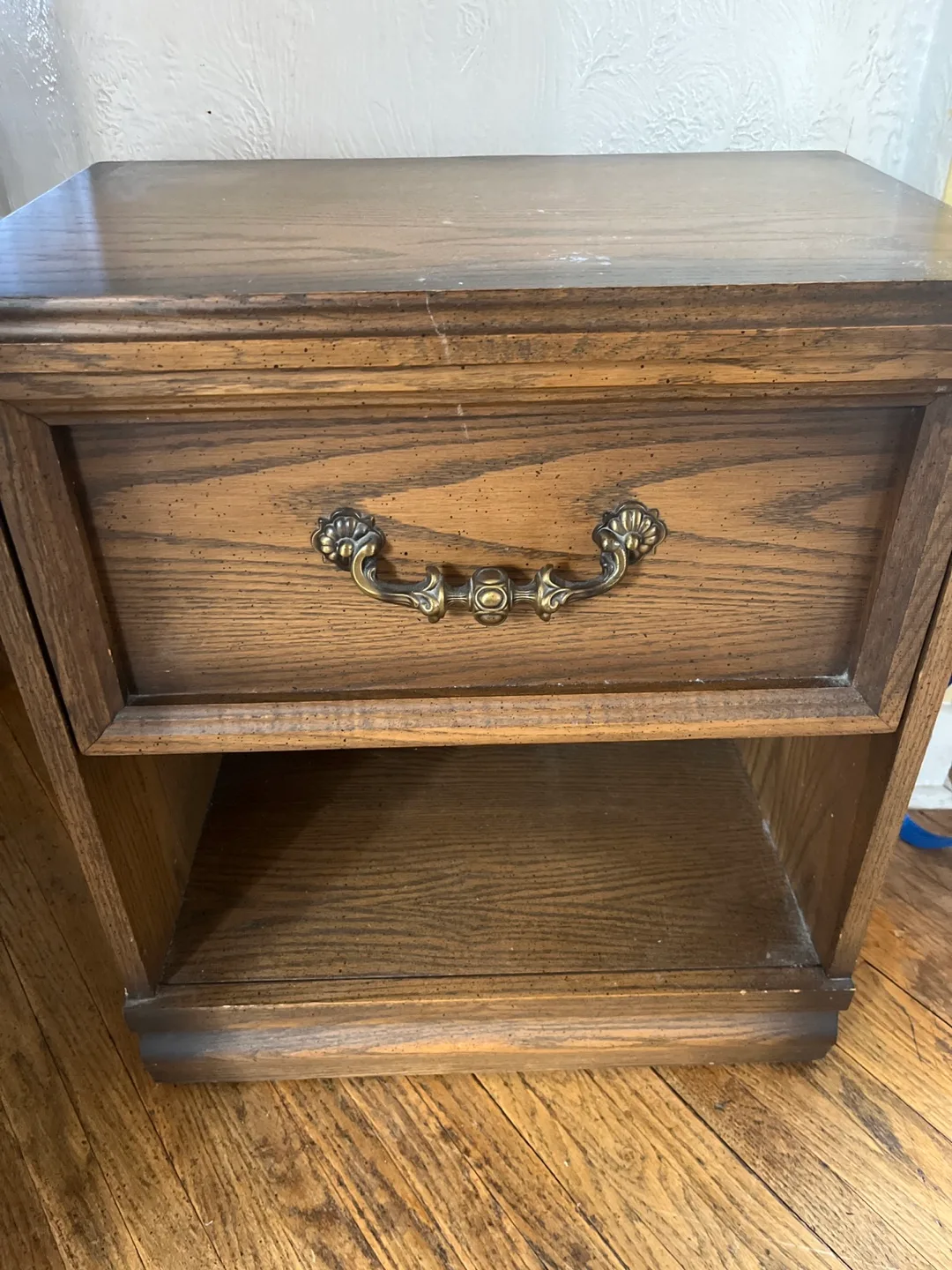 Real Wooden Nightstand with Drawer thumbnail