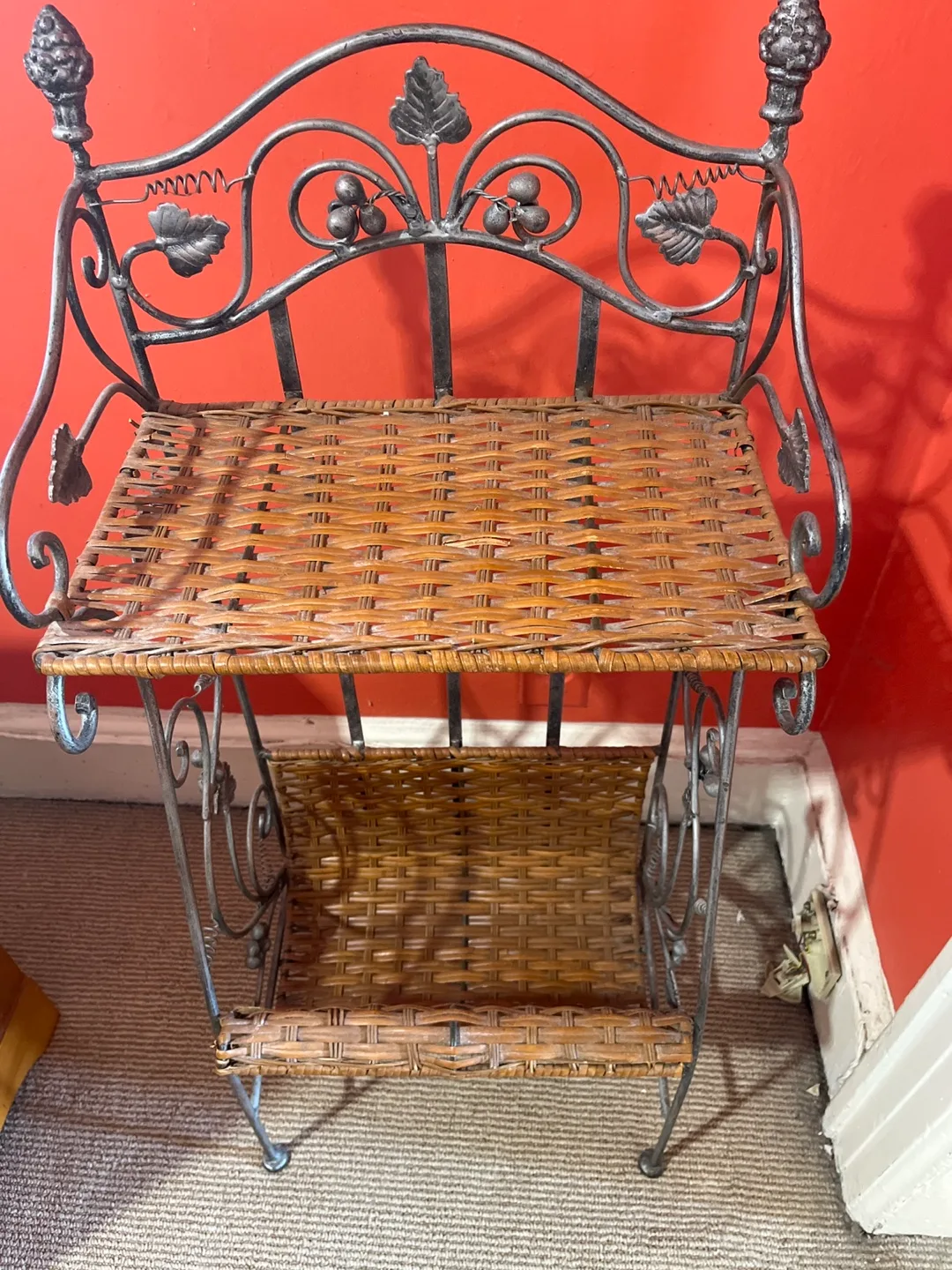 Wicker and Metal Accent Table thumbnail