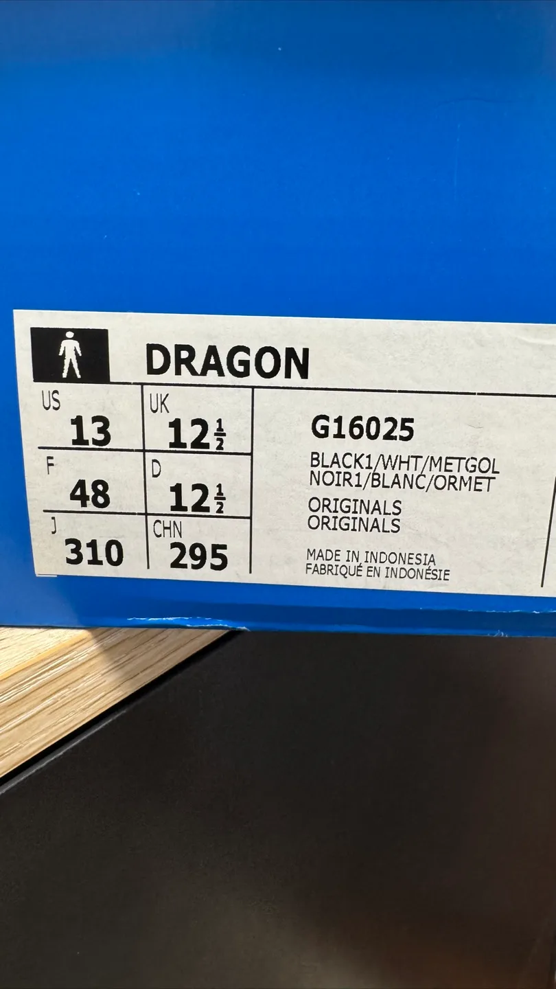 Adidas Dragon Black/White, Men’s Size 13 image indicator(4)