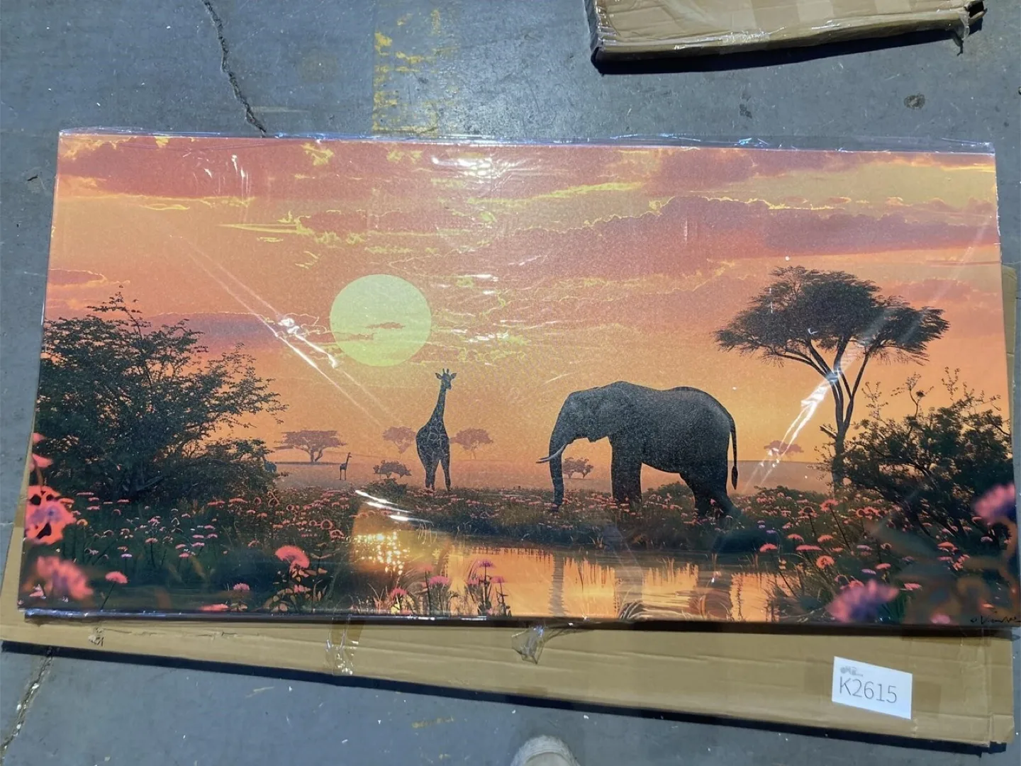 Large Wildlife Grassland Sunset Canvas Wall Art (30” x 60”) image indicator(2)