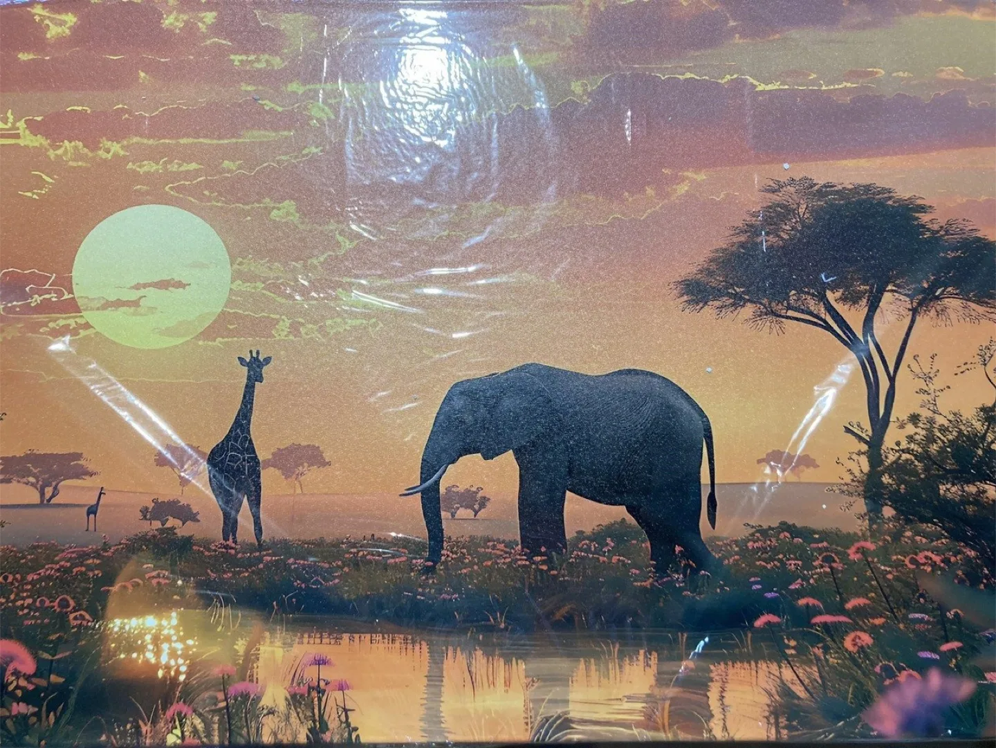 Large Wildlife Grassland Sunset Canvas Wall Art (30” x 60”) image indicator(3)