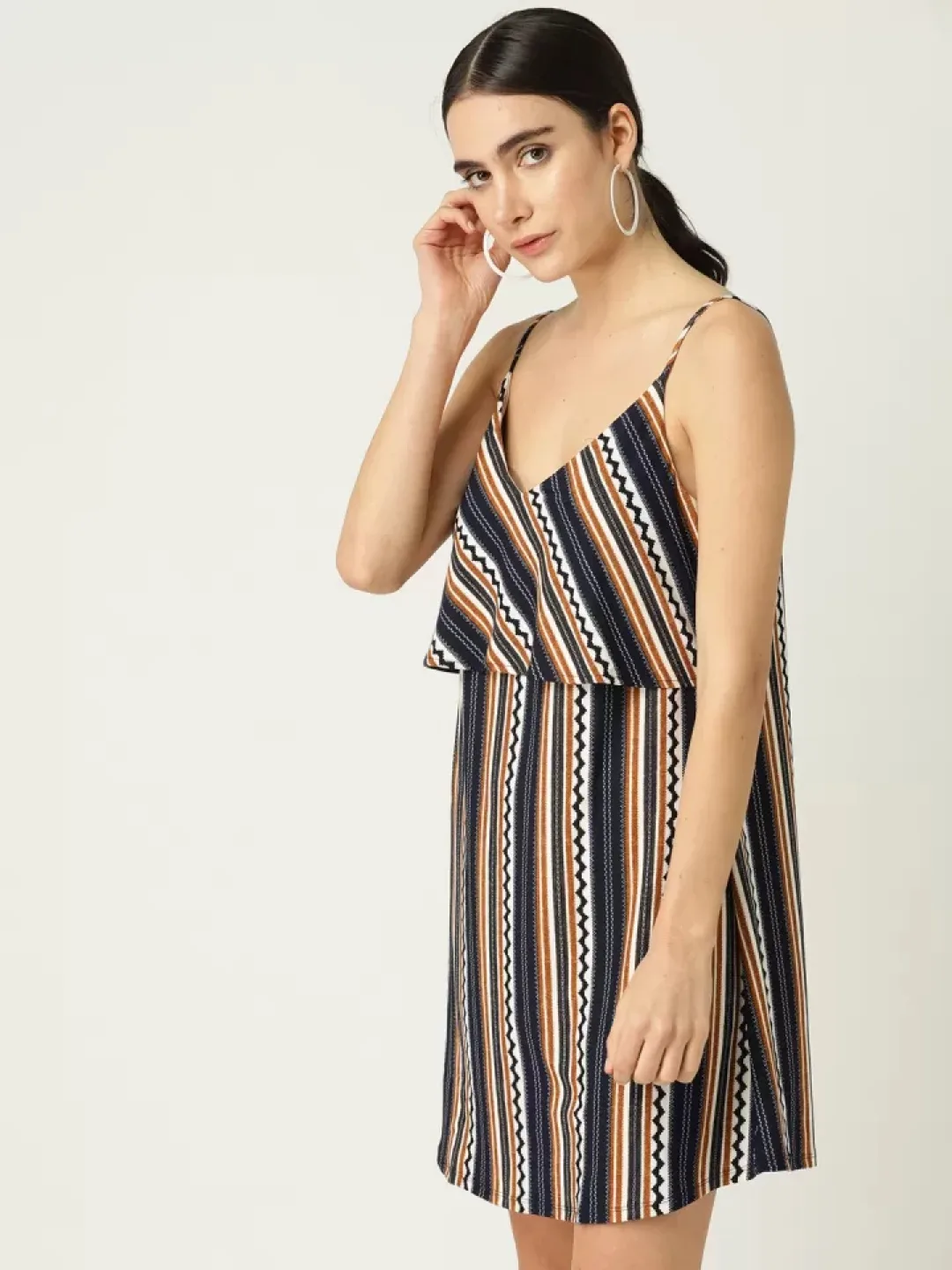 MANGO Striped A-Line Dress image indicator(3)