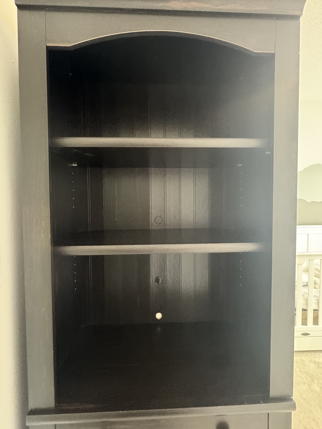 Black Wooden Bookcase with Storage - photo 4