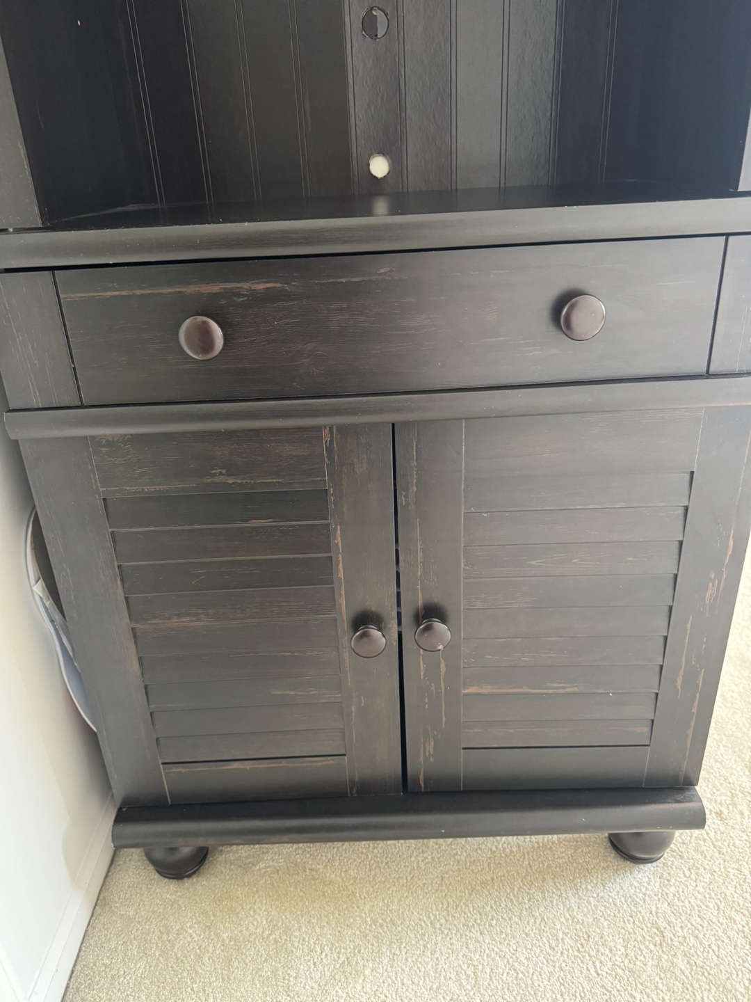 Black Wooden Bookcase with Storage - photo 3