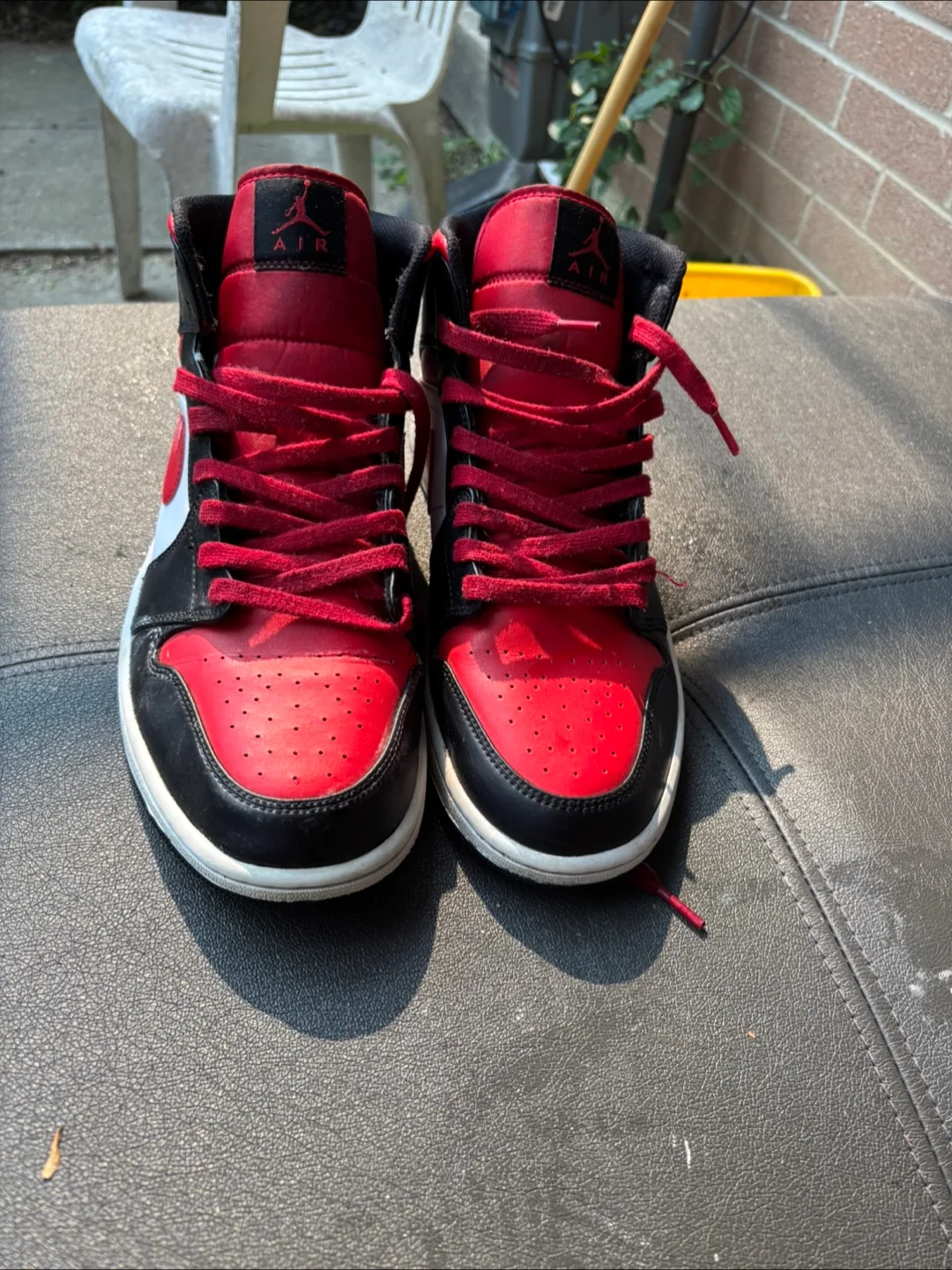 Air Jordan 1 Mid, Red/Black, thumbnail