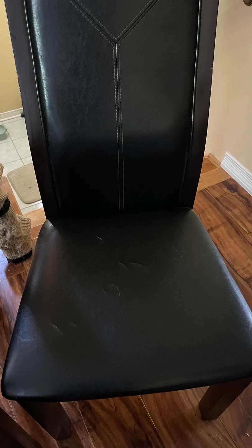 Set of 2 Brown leather Dining Chairs image indicator(5)