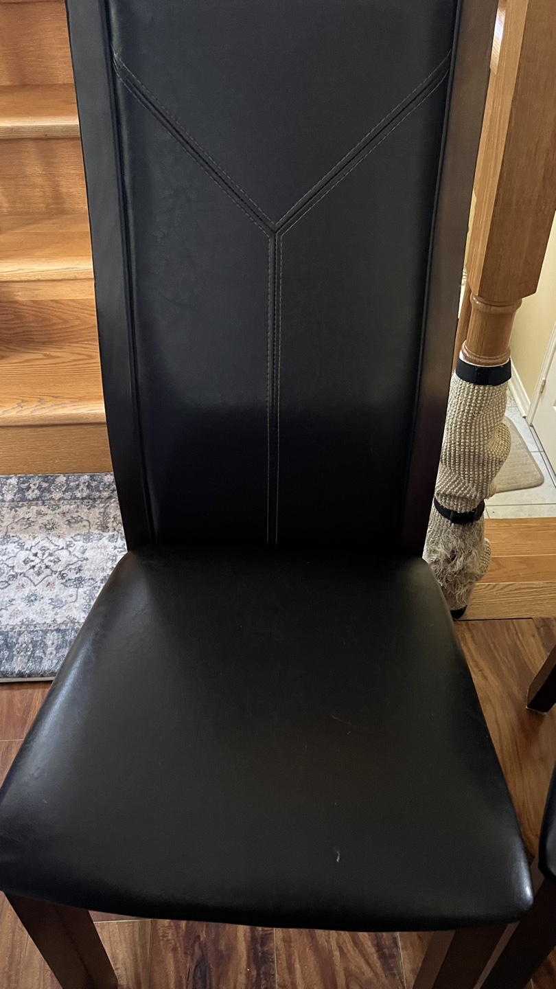 Set of 2 Brown leather Dining Chairs - photo 4