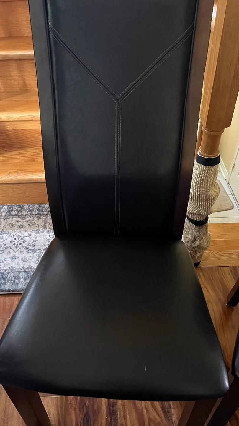 Set of 2 Brown leather Dining Chairs image indicator(4)