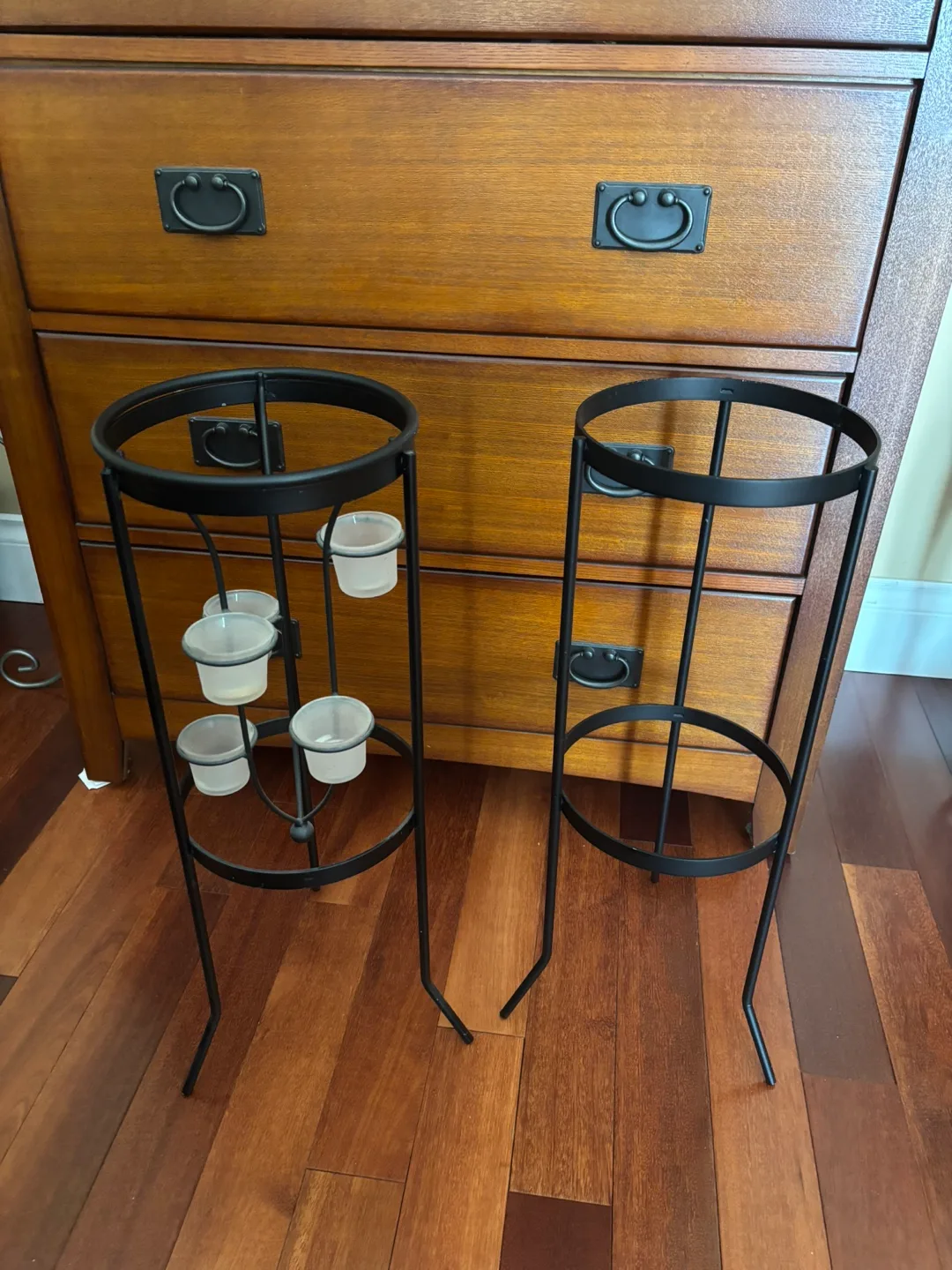 Black Metal Candle Holders - Set of 2 thumbnail