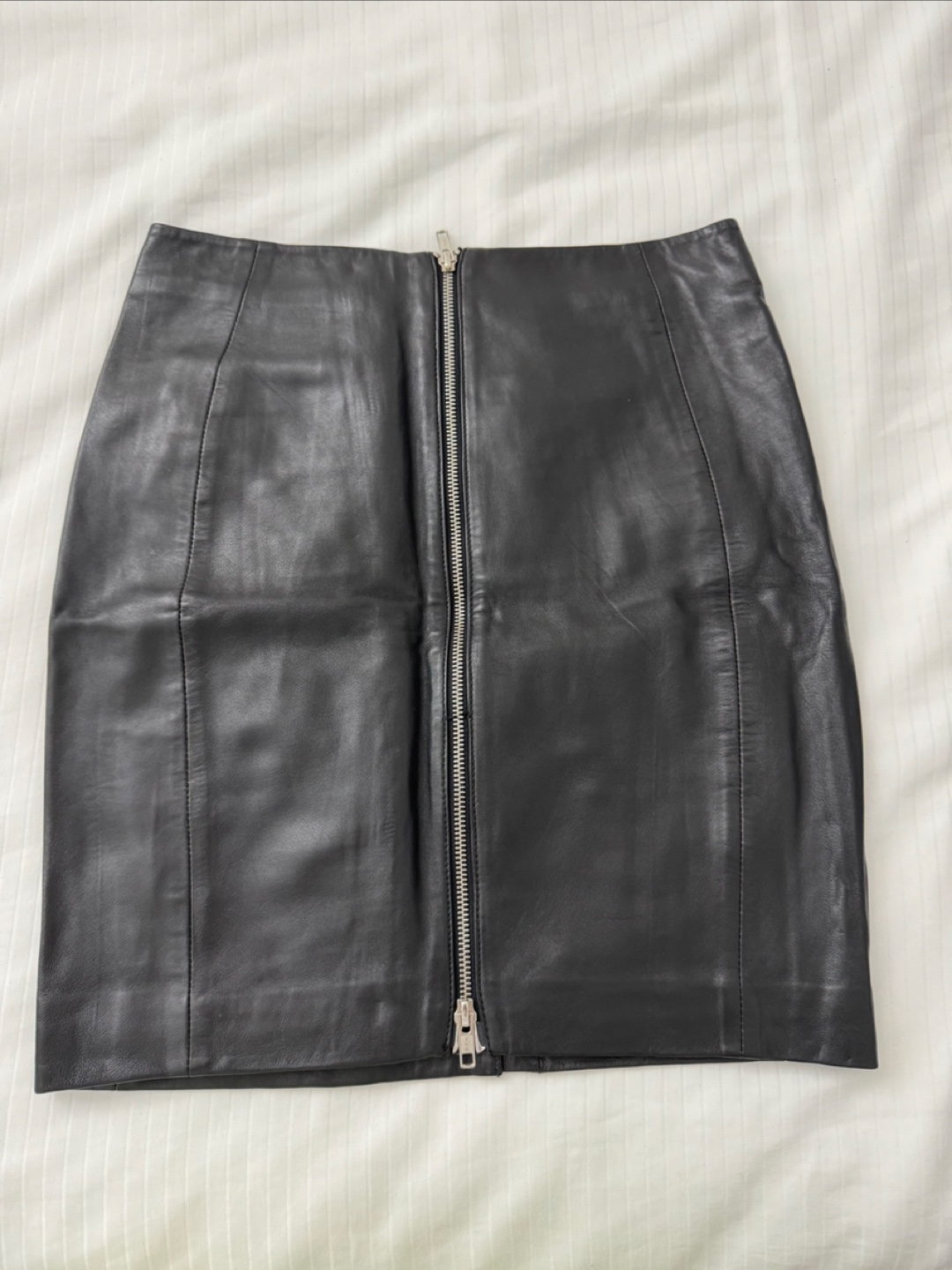 Black Leather Mini Skirt - photo 2