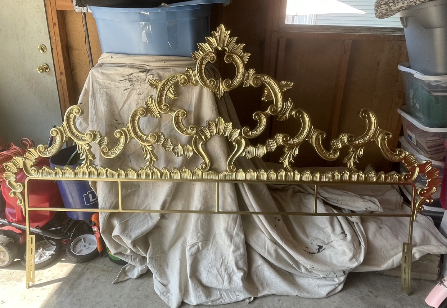 Gold vintage regency king Headboard