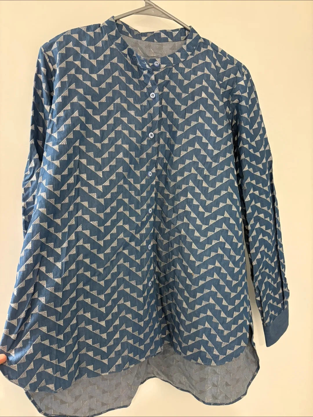 Women’s denim embroidered top thumbnail