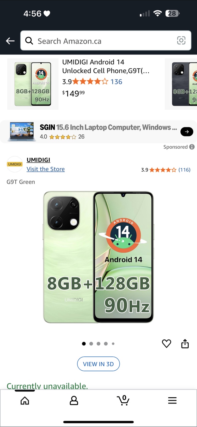 UMIDIGI G9T Android 14 Unlocked Cell Phone - Green