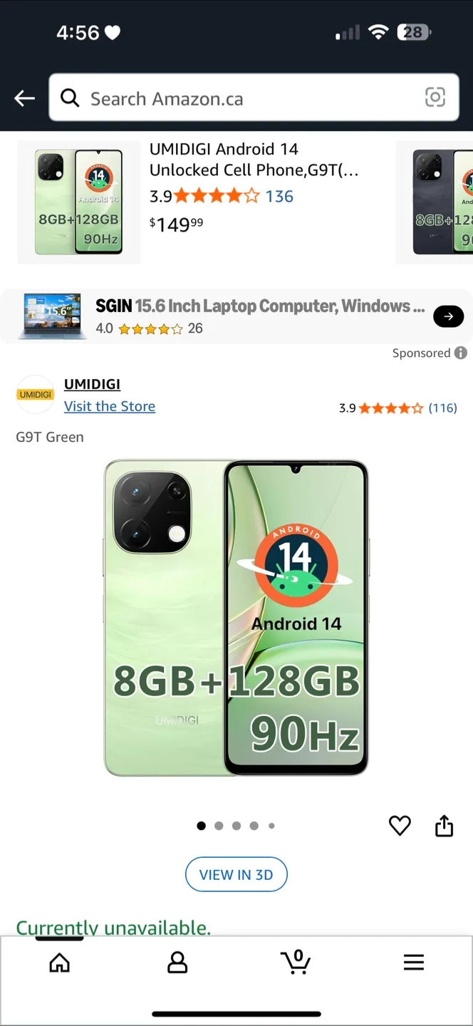 UMIDIGI G9T Android 14 Unlocked Cell Phone - Green thumbnail