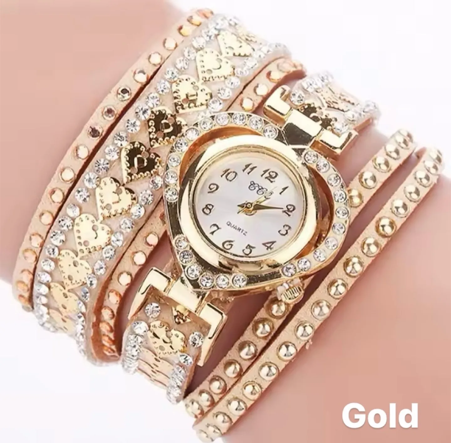 Gold-Tone Heart Accent Wrap Watch thumbnail