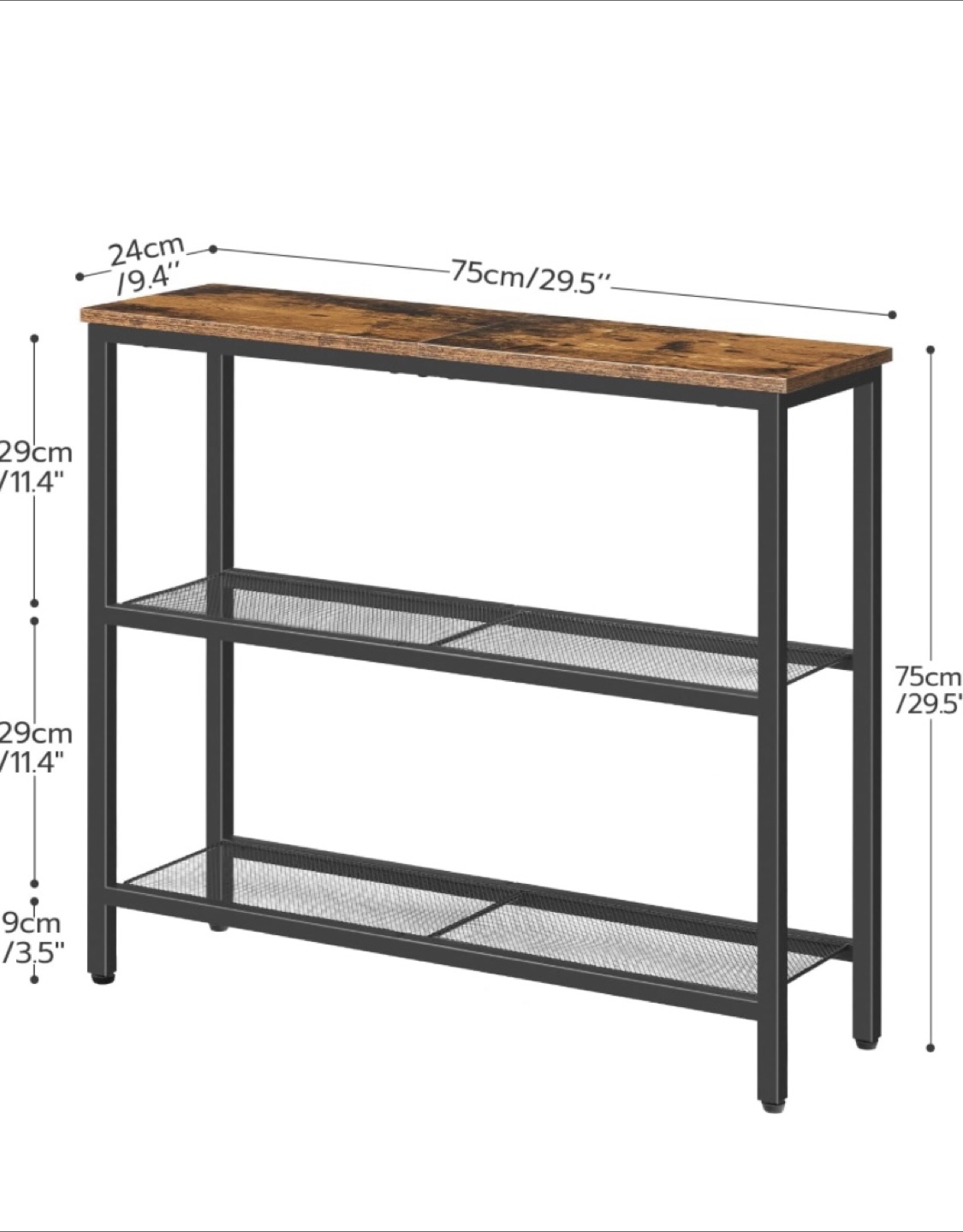 Console Table with 3-Tier Storage Shelf - photo 5