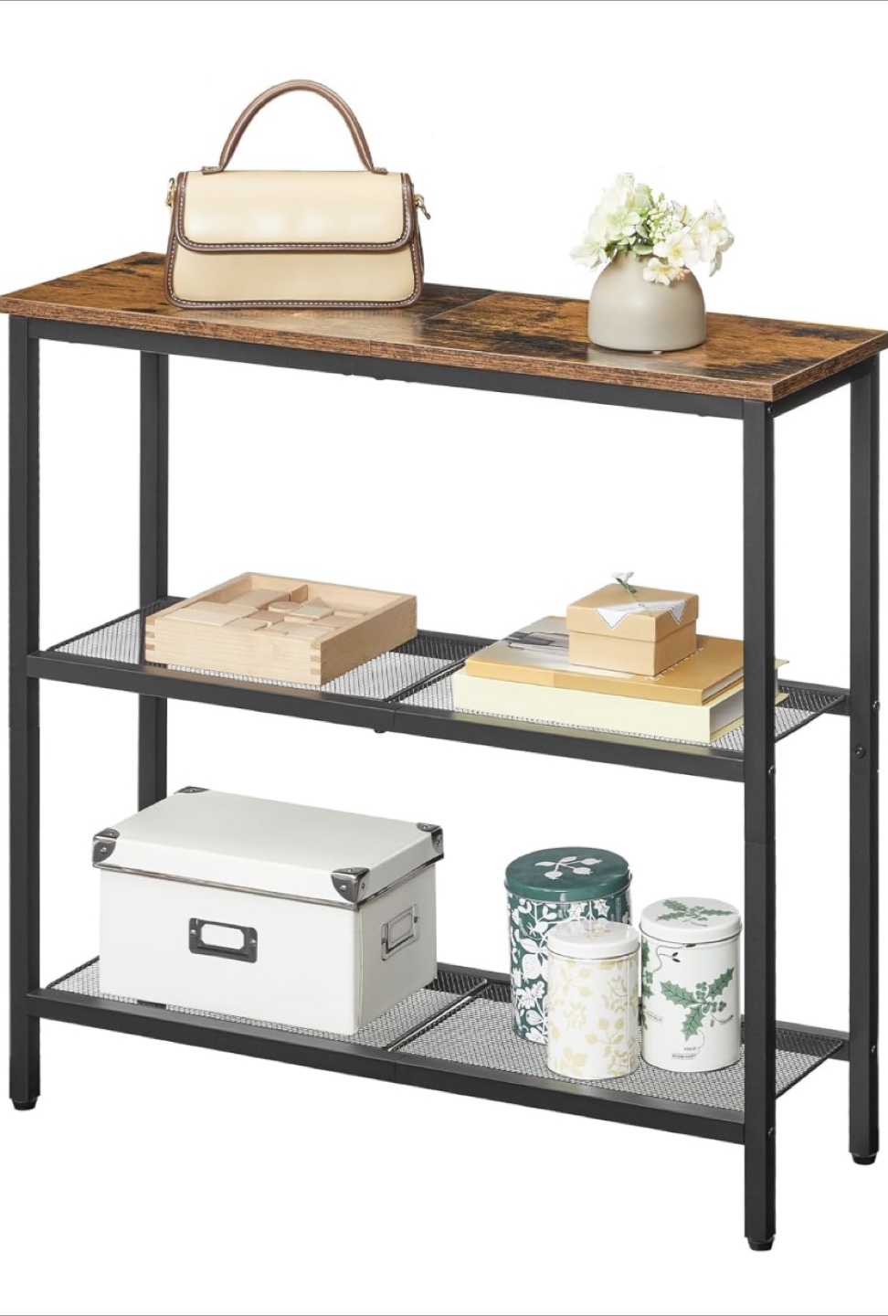 Console Table with 3-Tier Storage Shelf - photo 4