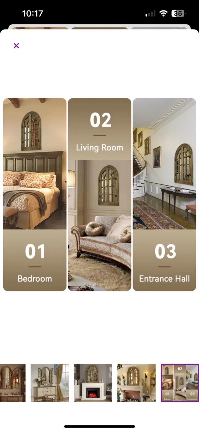 BNIB Window Pane Mirror, 30" x 20" image indicator(4)