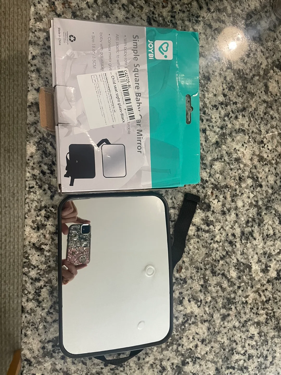 Square Baby Car Mirror - Black thumbnail