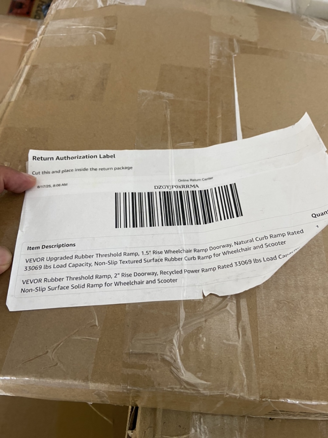 VEVOR Rubber Threshold Ramp, 1.5" Rise, New in Box - photo 5