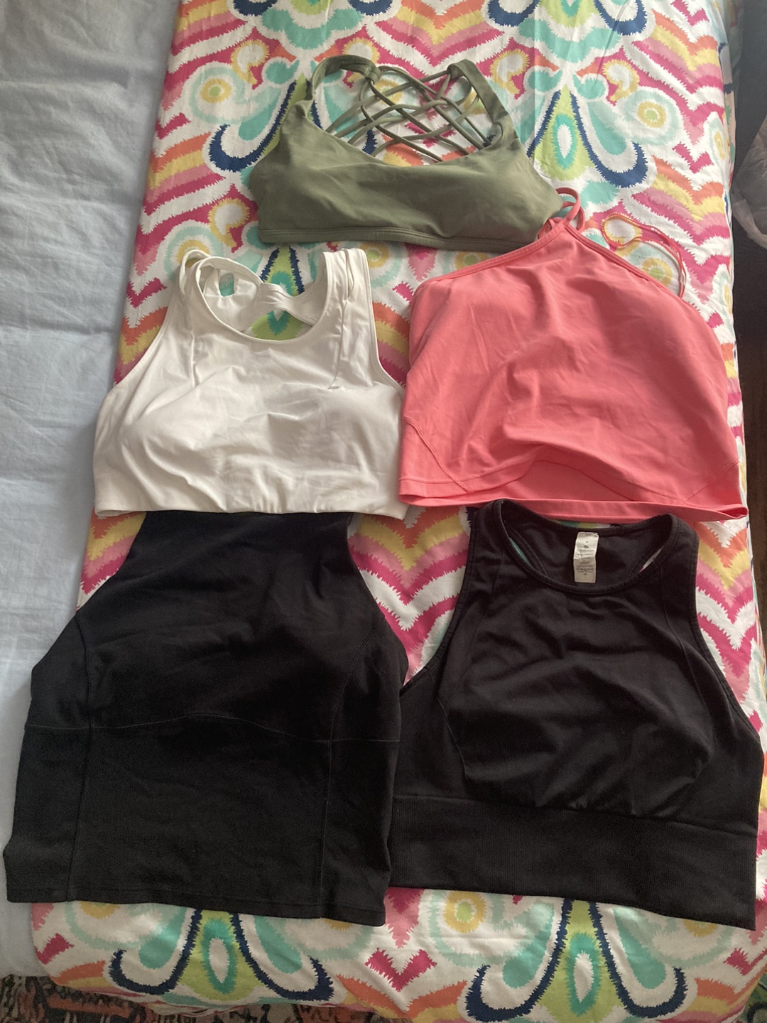 Five lululemon sports bra . Size S