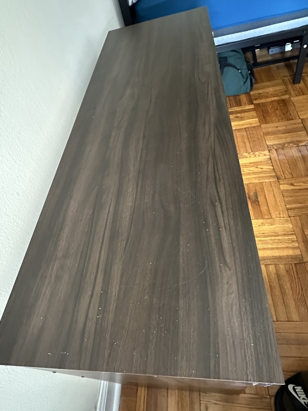 Dark Brown Wood Desk with Drawers - photo 4