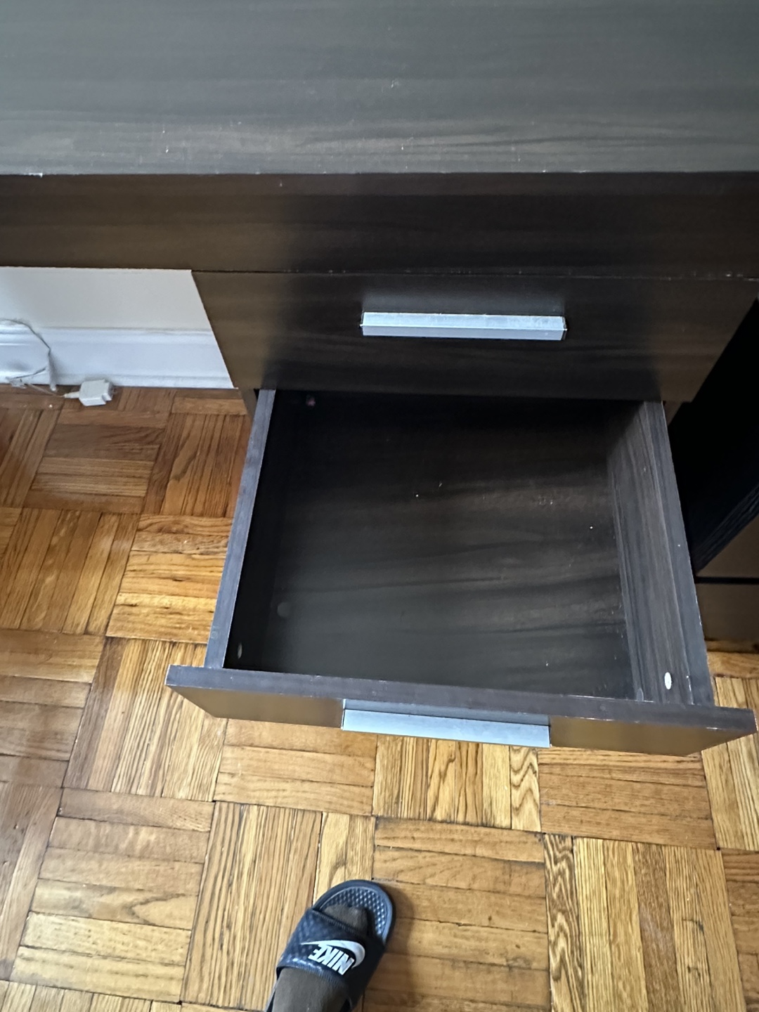 Dark Brown Wood Desk with Drawers - photo 3