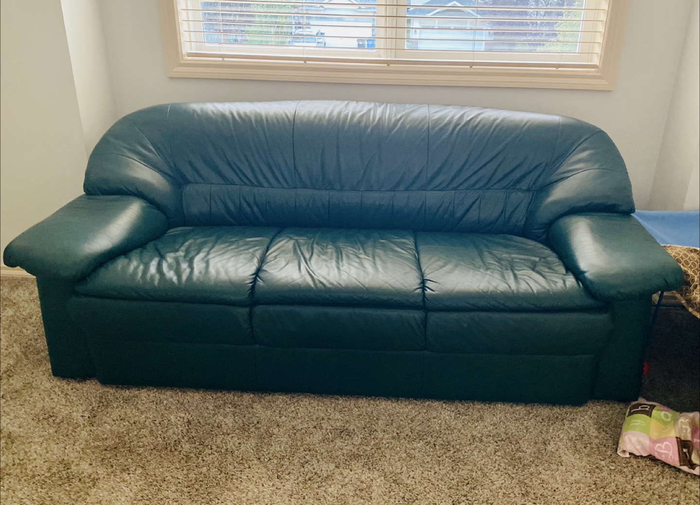 Green Leather Sofa - photo 2