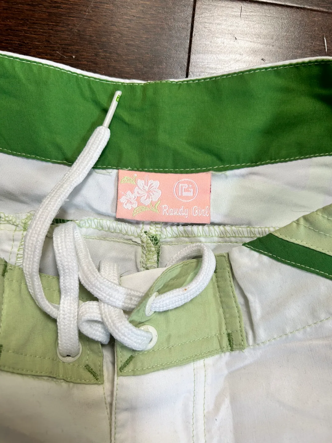 Randy Girl White & Green Board Shorts image indicator(2)