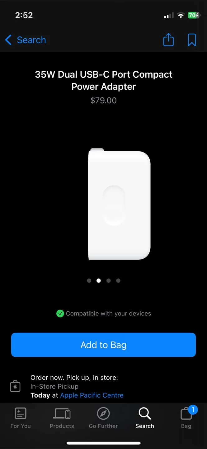 Apple 35W Dual USB-C Port Compact Power Adapter image indicator(2)