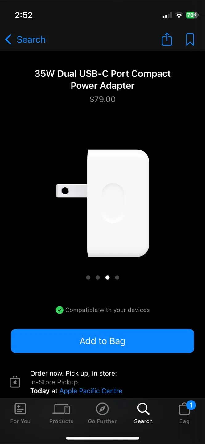 Apple 35W Dual USB-C Port Compact Power Adapter image indicator(3)