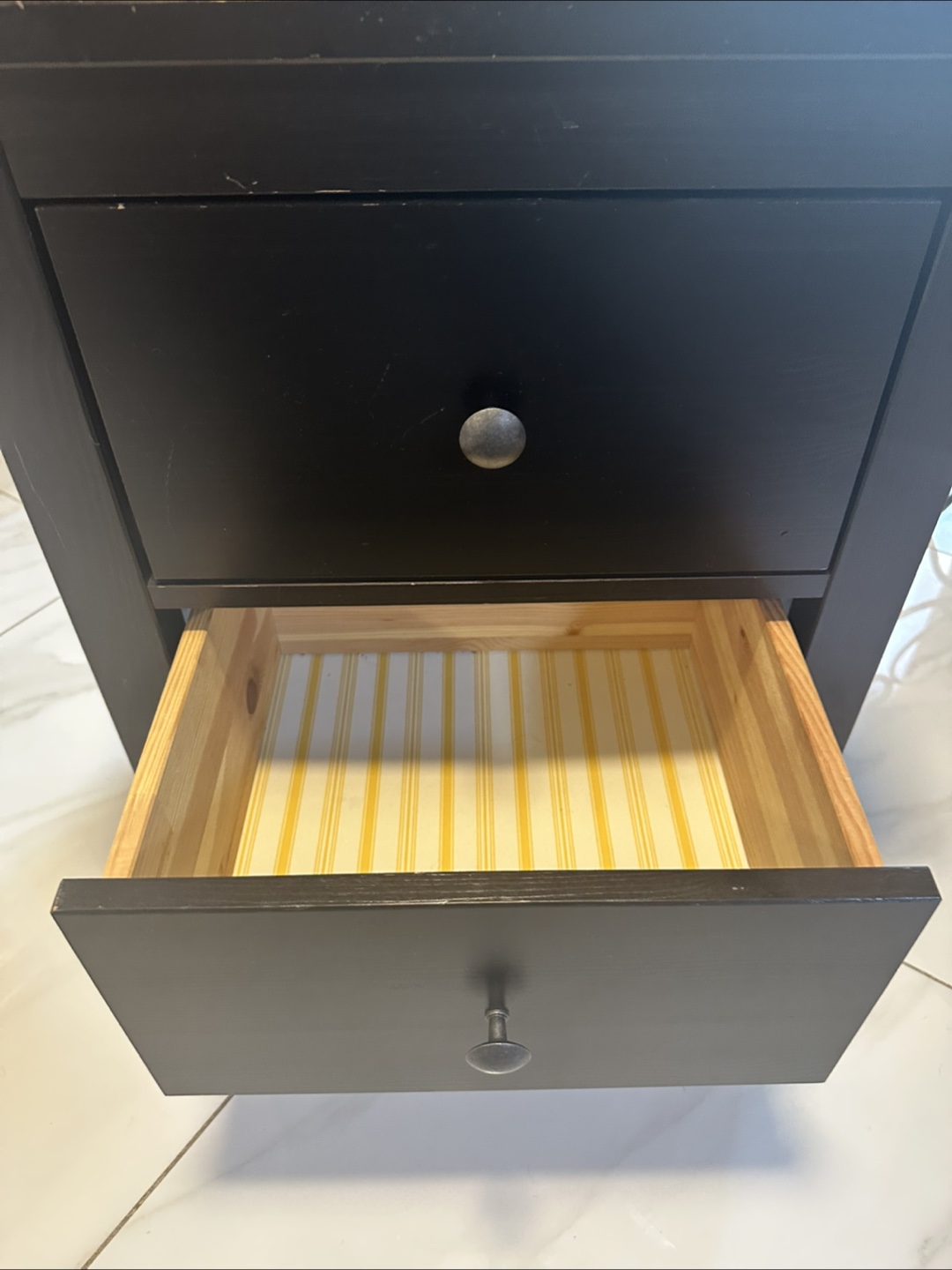 Brown/Black IKEA 2-Drawer Nightstand - photo 3