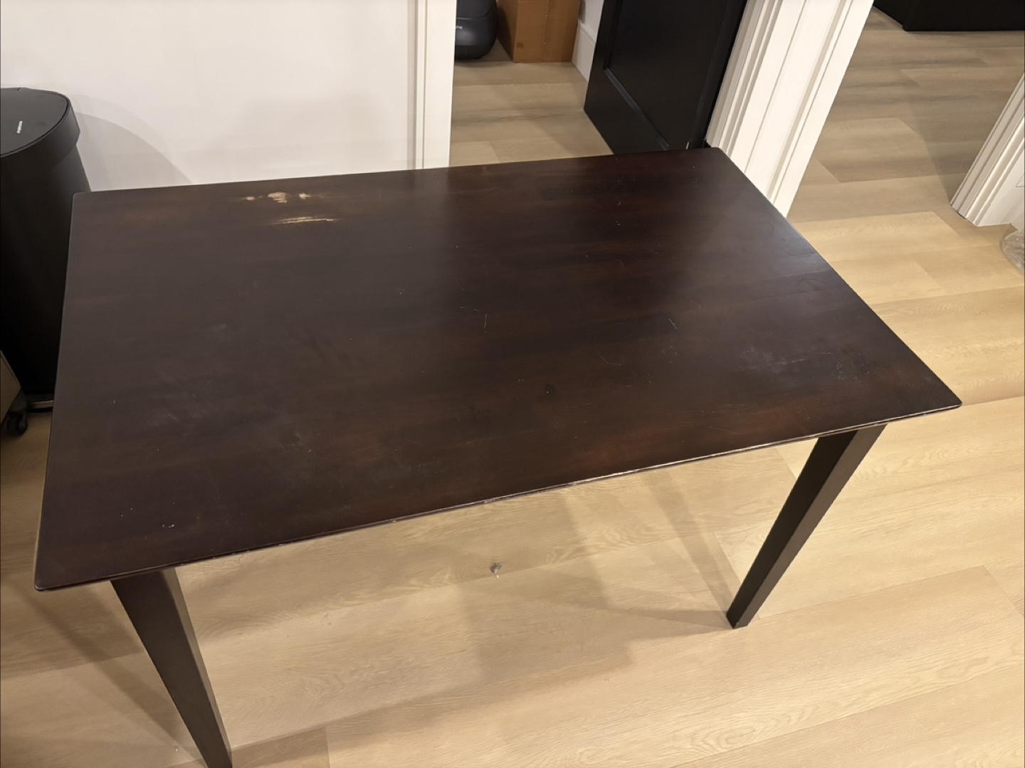 Dark Brown Wooden Dining Table