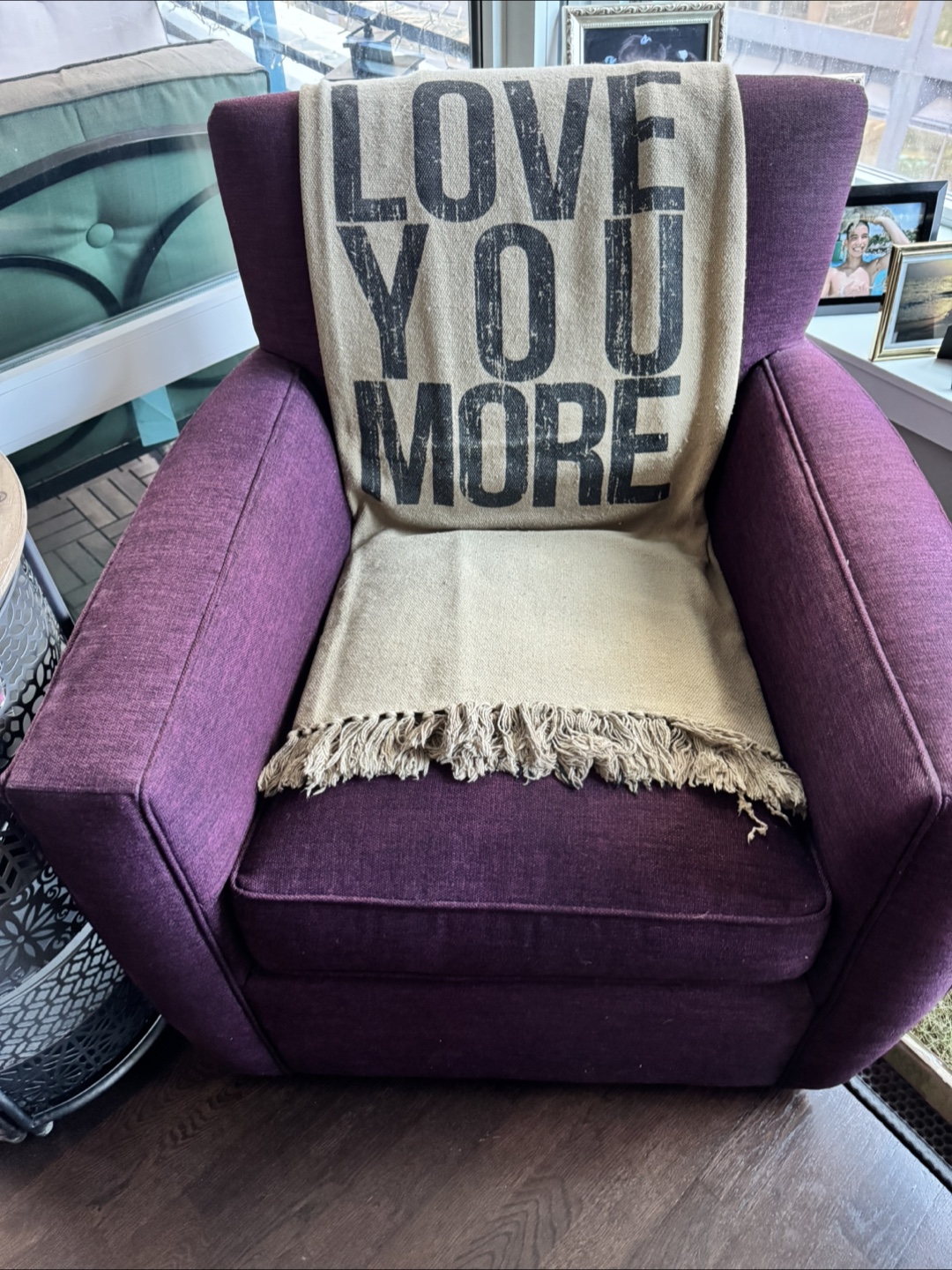 Burgundy Swivel Armchair