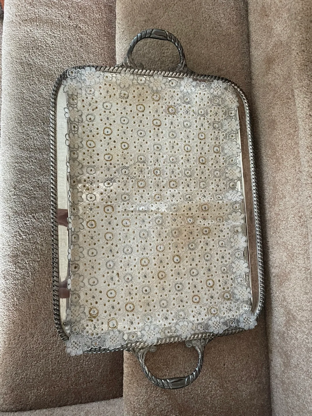Vintage Silver Plated Serving Tray thumbnail