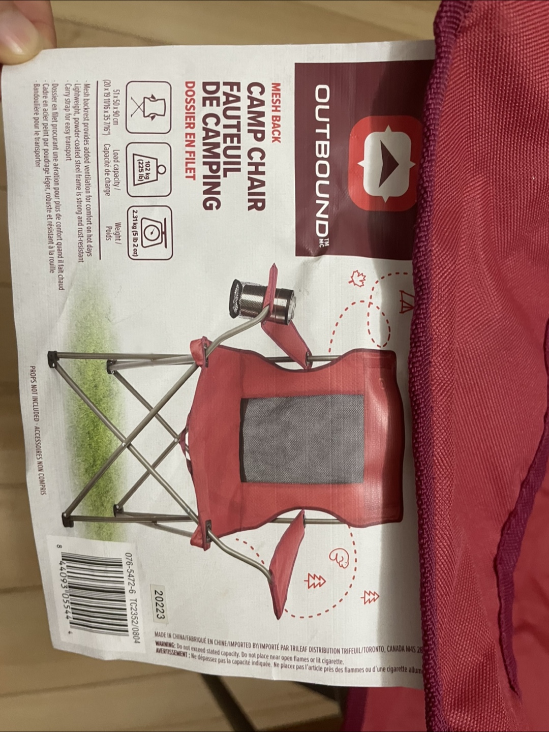 Outbound Mesh Back Camp Chair - Pink - photo 2