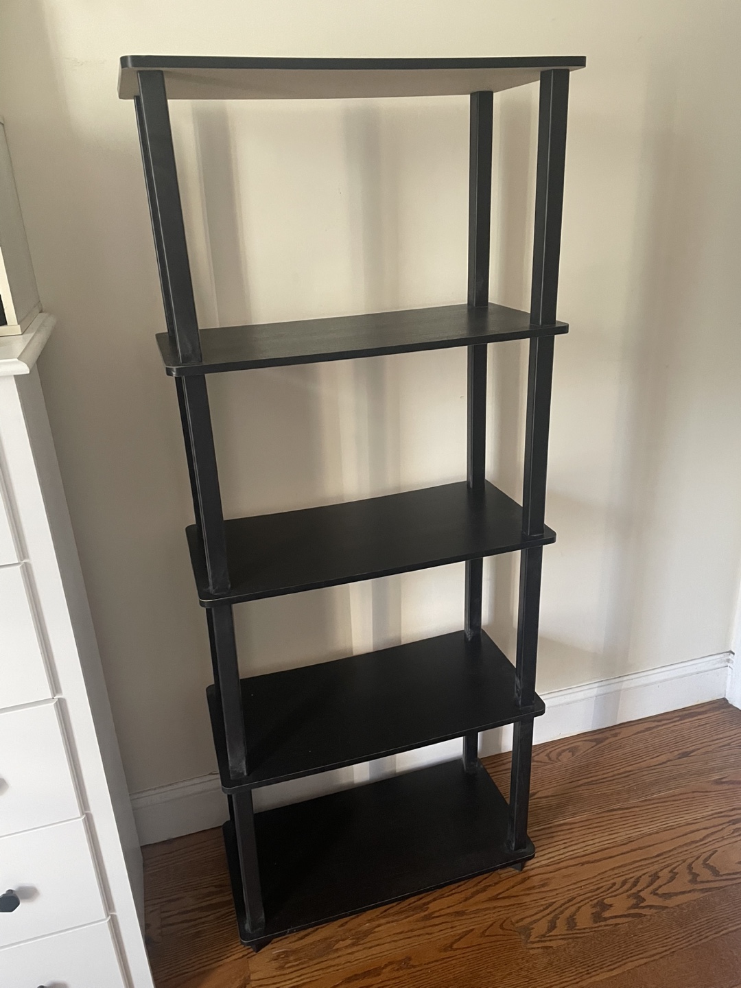 Black 5-Shelf Bookcase - photo 2