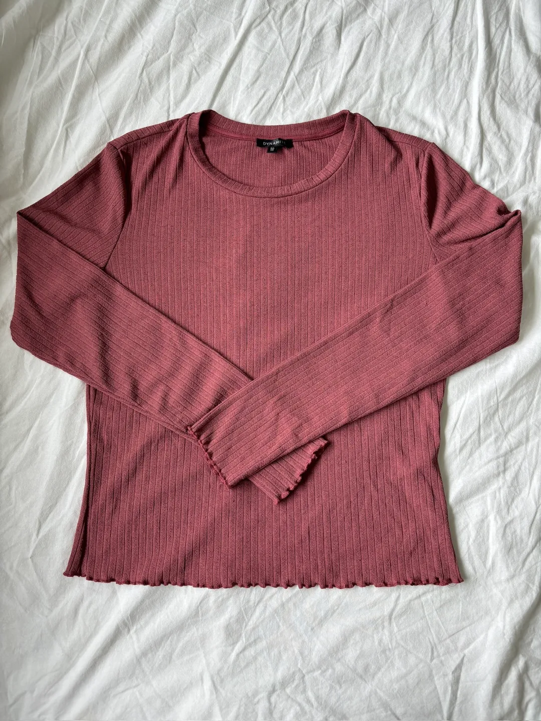 Dynamite Ribbed Long Sleeve Top - Size S thumbnail