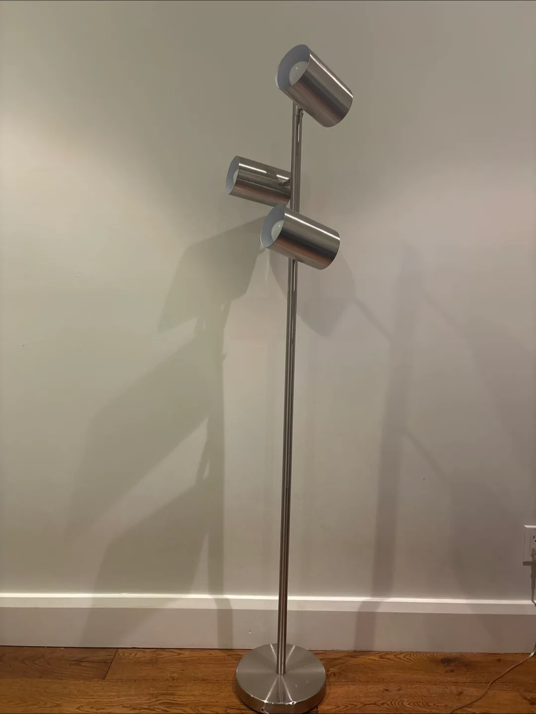 Silver Floor Lamp with 3 Adjustable Lights thumbnail